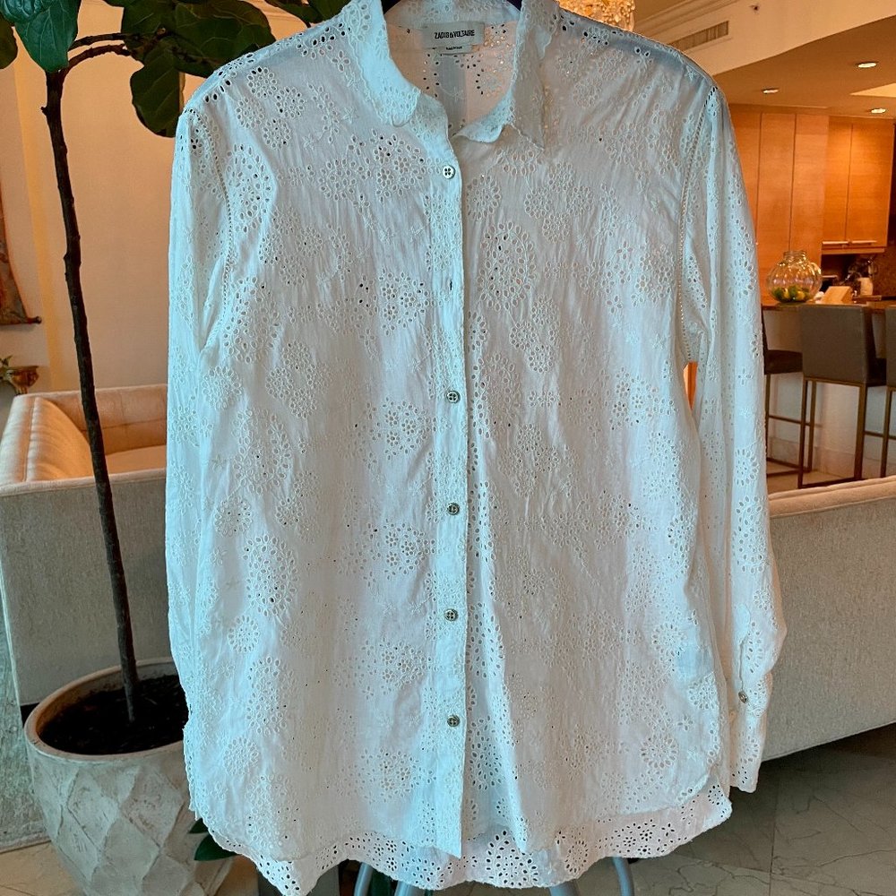 Zadig and Voltaire off white button down blouse S